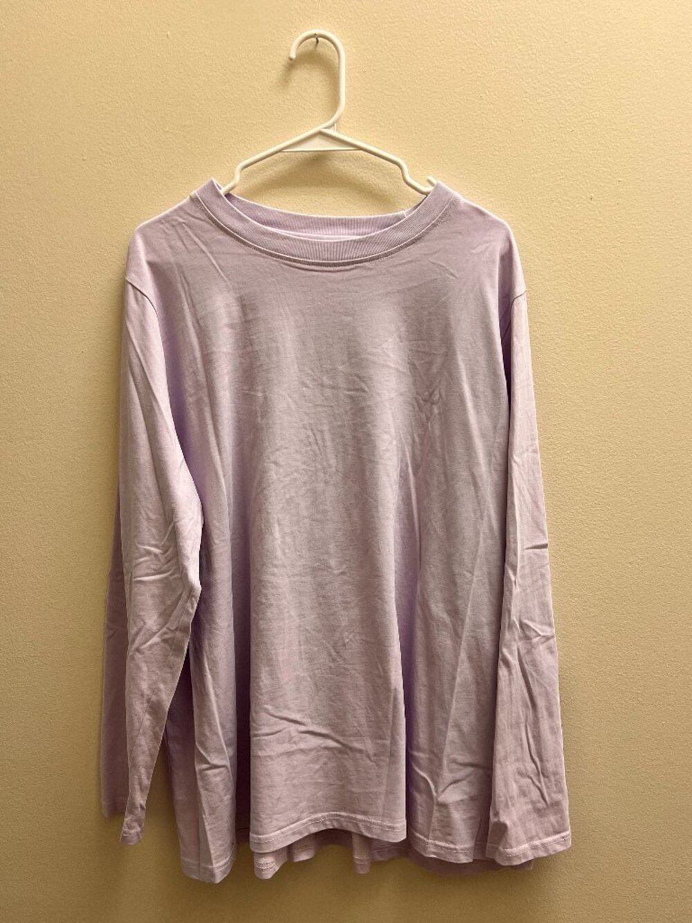 Shiny By Nature Lavender Oversized Long Sleeve Tee 2XL Cotton